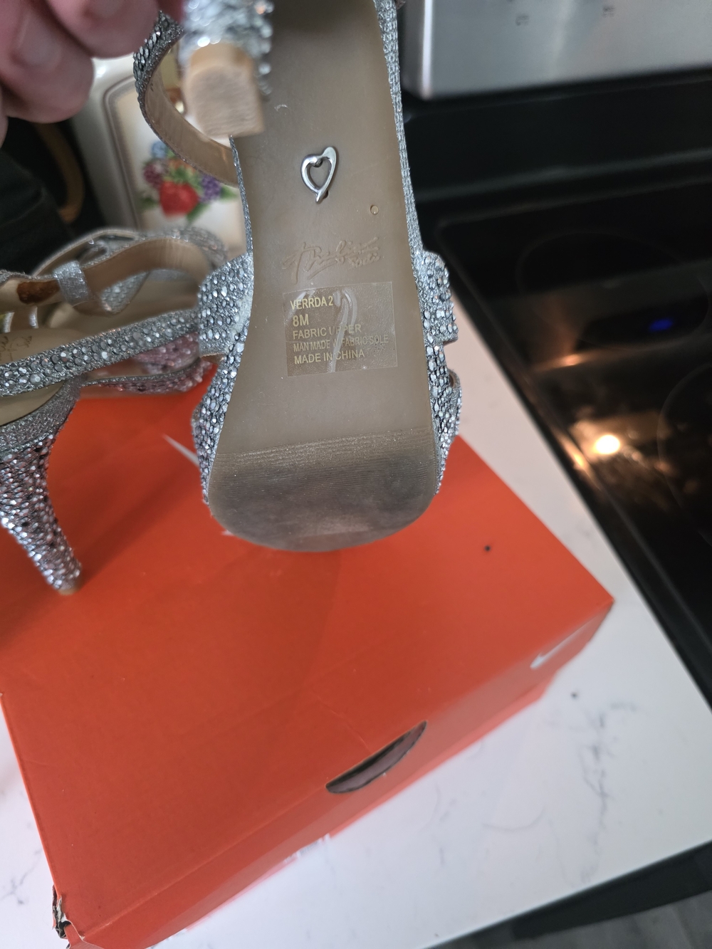 Thalia Sodi Silver Glitter Strappy Stiletto Sandals